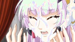purple-headed fairy fondling herself