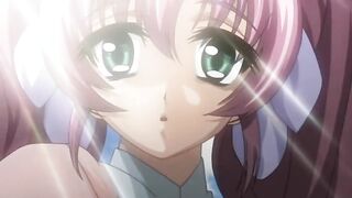pig-tailed anime jovencita giving