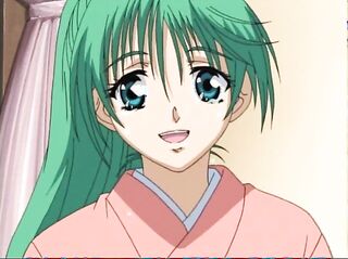 green-haired hentai teen pigtails