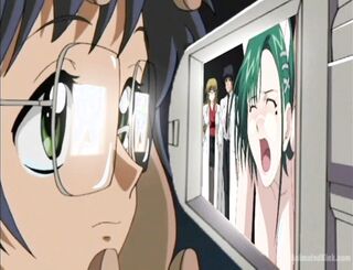 manga teen glasses watching