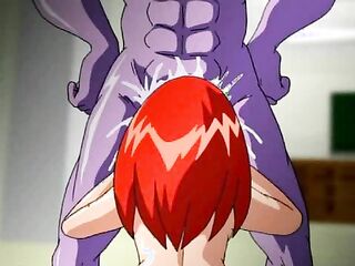 red anime bitch struggling