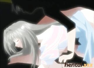 brunette anime babe blue