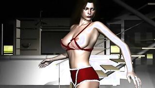 sporty stunner sticks fingers